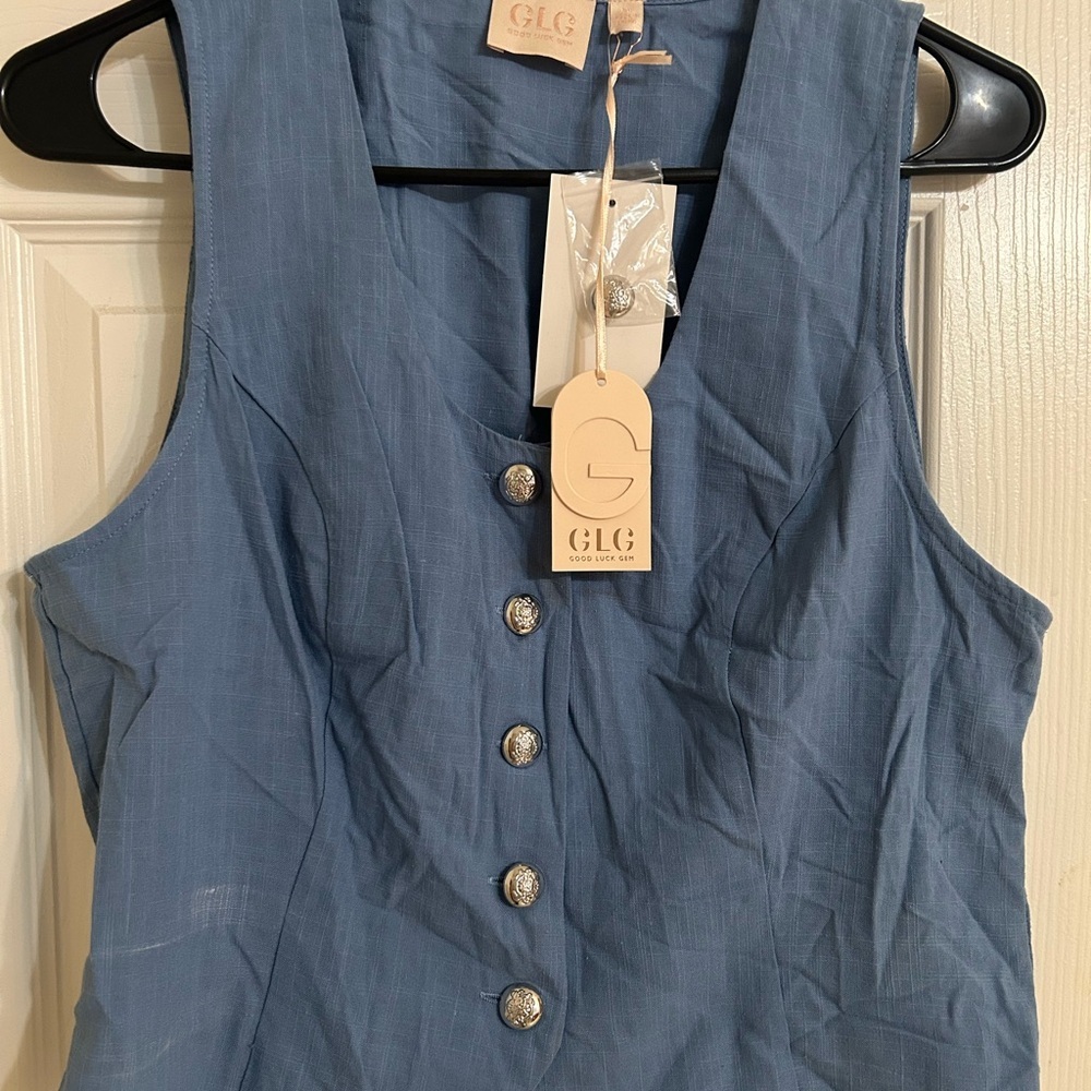 Good Luck Gem Blue Sleeveless top